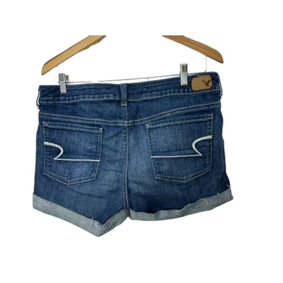 Denim & Co Dark Rinse Distressed Cut Off Denim Jean Shorts Women's Sz 12 - Picture 7 of 7